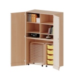 Garagenschrank OH,ne Sockel, 1 Container mit 4 hohen Boxen, Trockenwagen TW15, B/H/T 120x190x60cm 